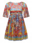 Платье из шелка с узором под пояс Dolce & Gabbana  –  Общий вид