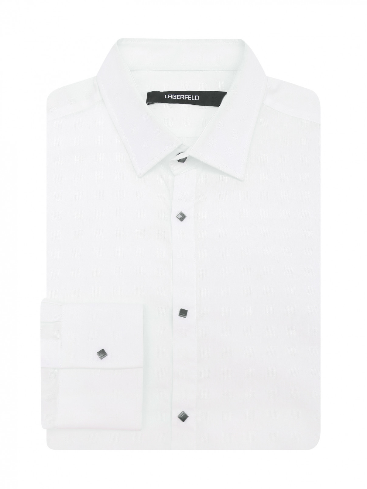 Рубашка из хлопка с узором Lagerfeld  –  Общий вид