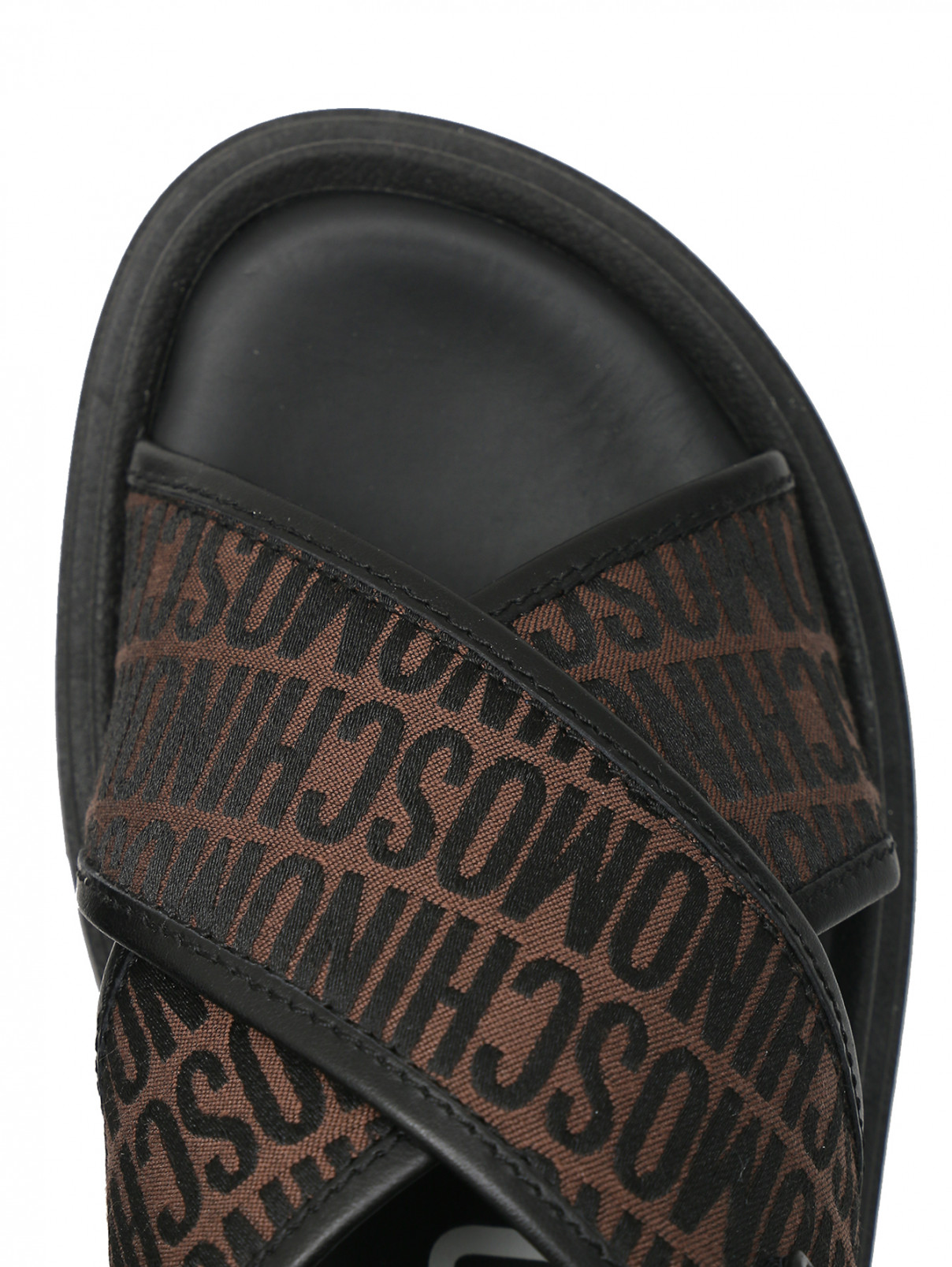 Сандалии из текстиля с логотипом Moschino  –  Обтравка3  – Цвет:  Черный