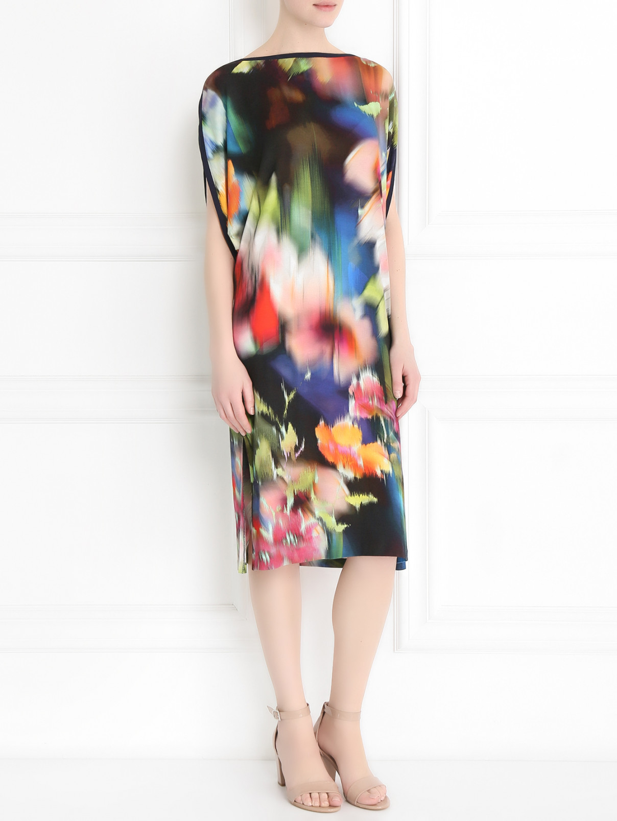 Трикотажное платье свободного кроя с узором La Perla  –  Модель Общий вид  – Цвет:  Мультиколор