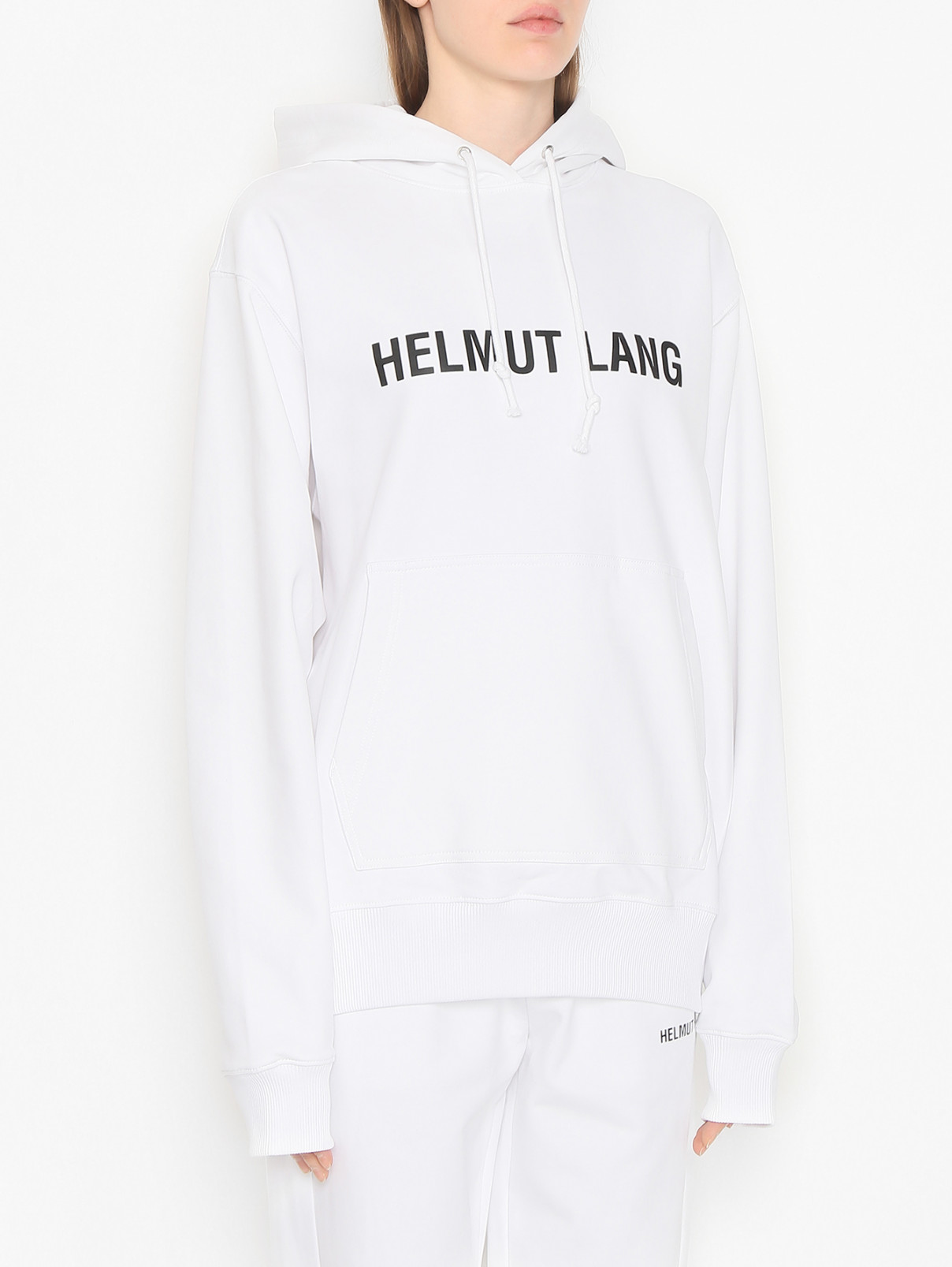 Толстовка с надписью Helmut Lang  –  МодельВерхНиз  – Цвет:  Белый