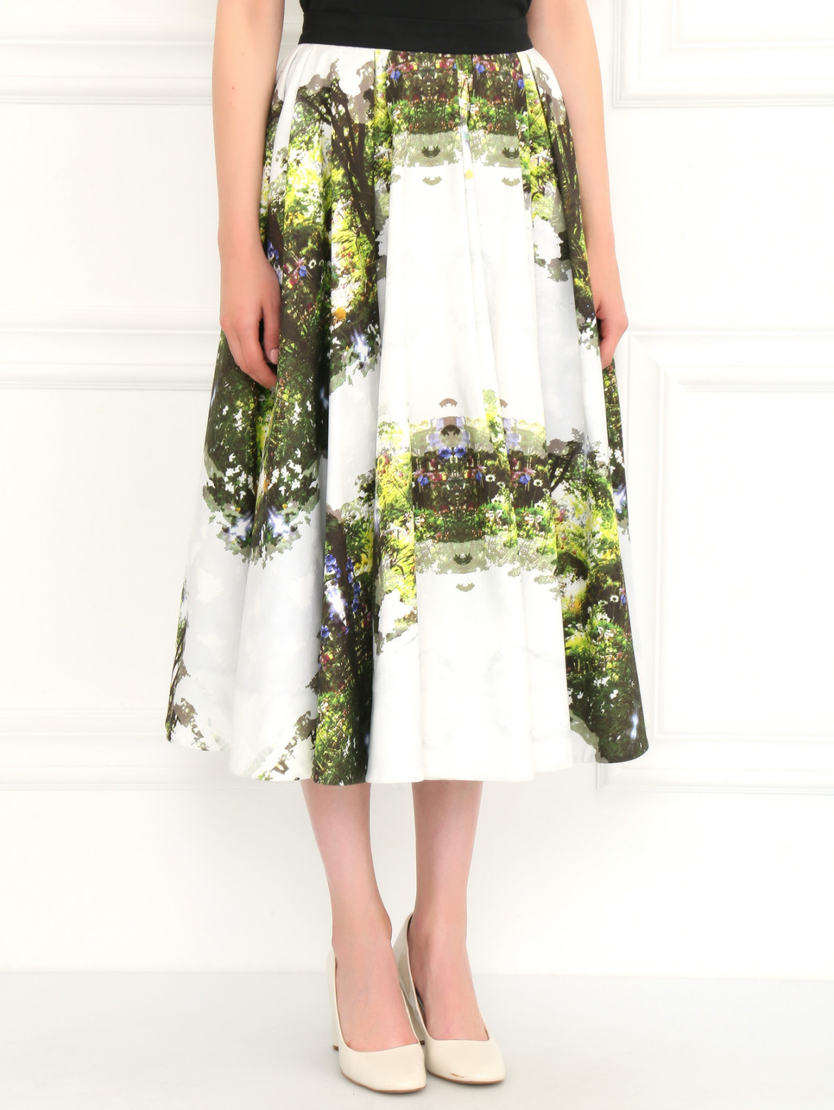Пышная юбка-макси из хлопка Kira Plastinina  –  Модель Верх-Низ  – Цвет:  Узор