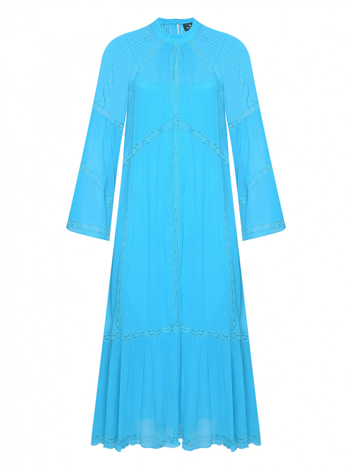 Платье-макси из шелка Etro  –  Общий вид  – Цвет:  Синий