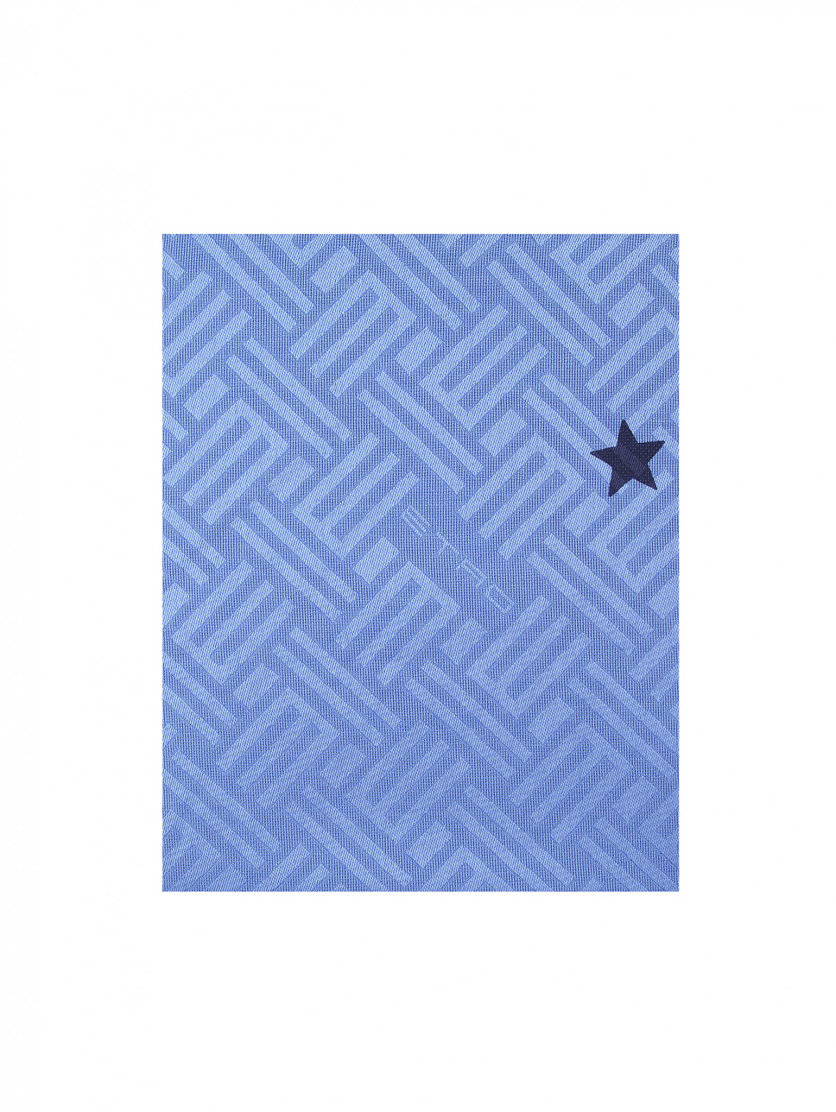 Платок из шелка и шерсти с узором Etro  –  Общий вид  – Цвет:  Синий