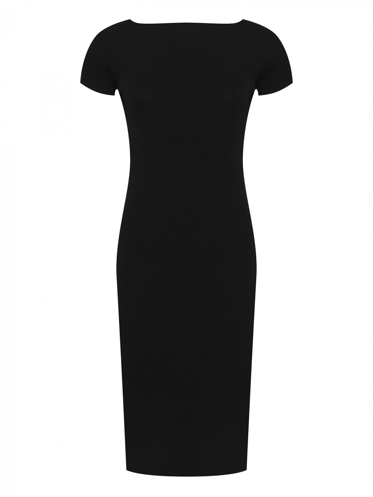 Трикотажное платье с открытой спиной Luisa Spagnoli  –  Общий вид  – Цвет:  Черный