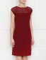 Платье из шерсти с кружевной аппликацией Luisa Spagnoli  –  МодельВерхНиз