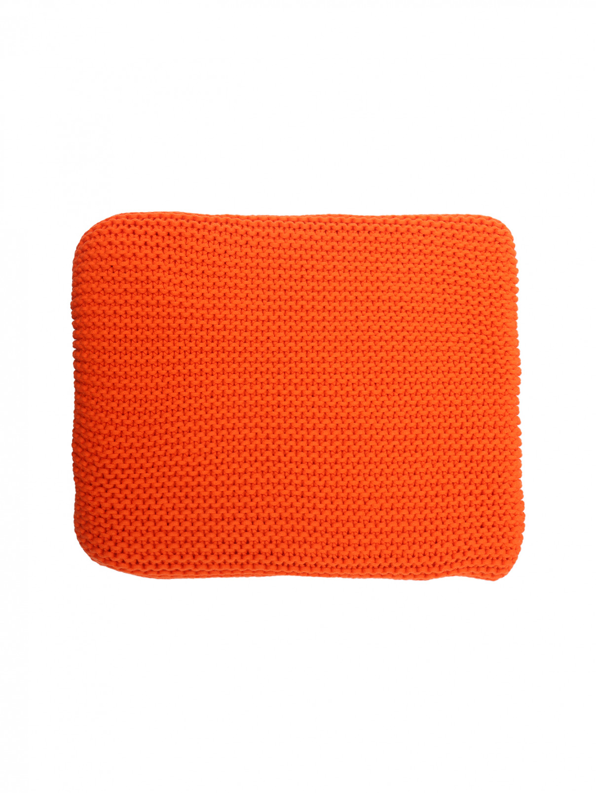 Платок крупной вязки с бахромой Luisa Spagnoli  –  Общий вид  – Цвет:  Оранжевый