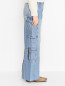 Широкие джинсы-карго из светлого денима Ombra  –  МодельВерхНиз2