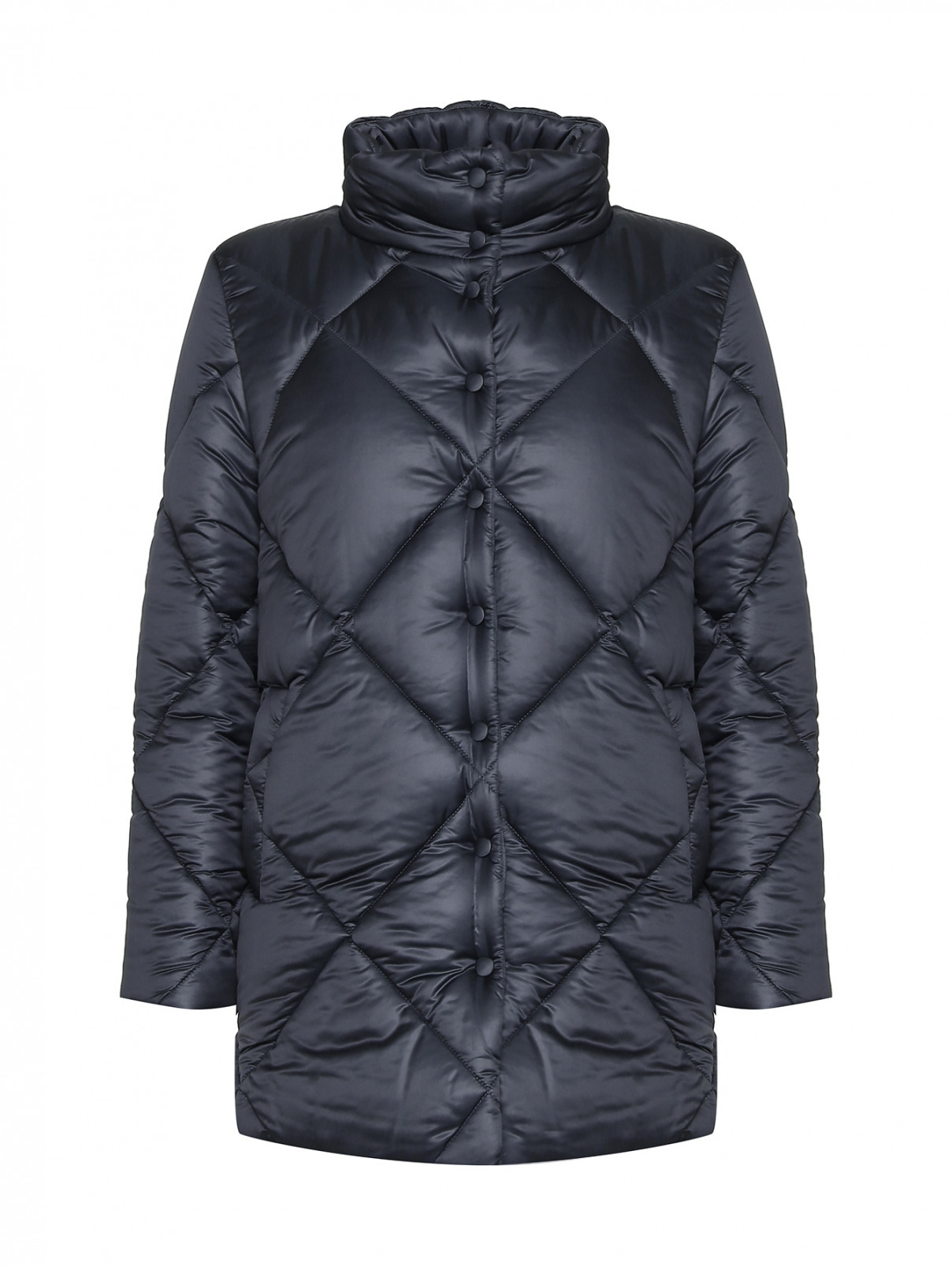 Стеганая куртка с карманами Marina Rinaldi  –  Общий вид  – Цвет:  Черный