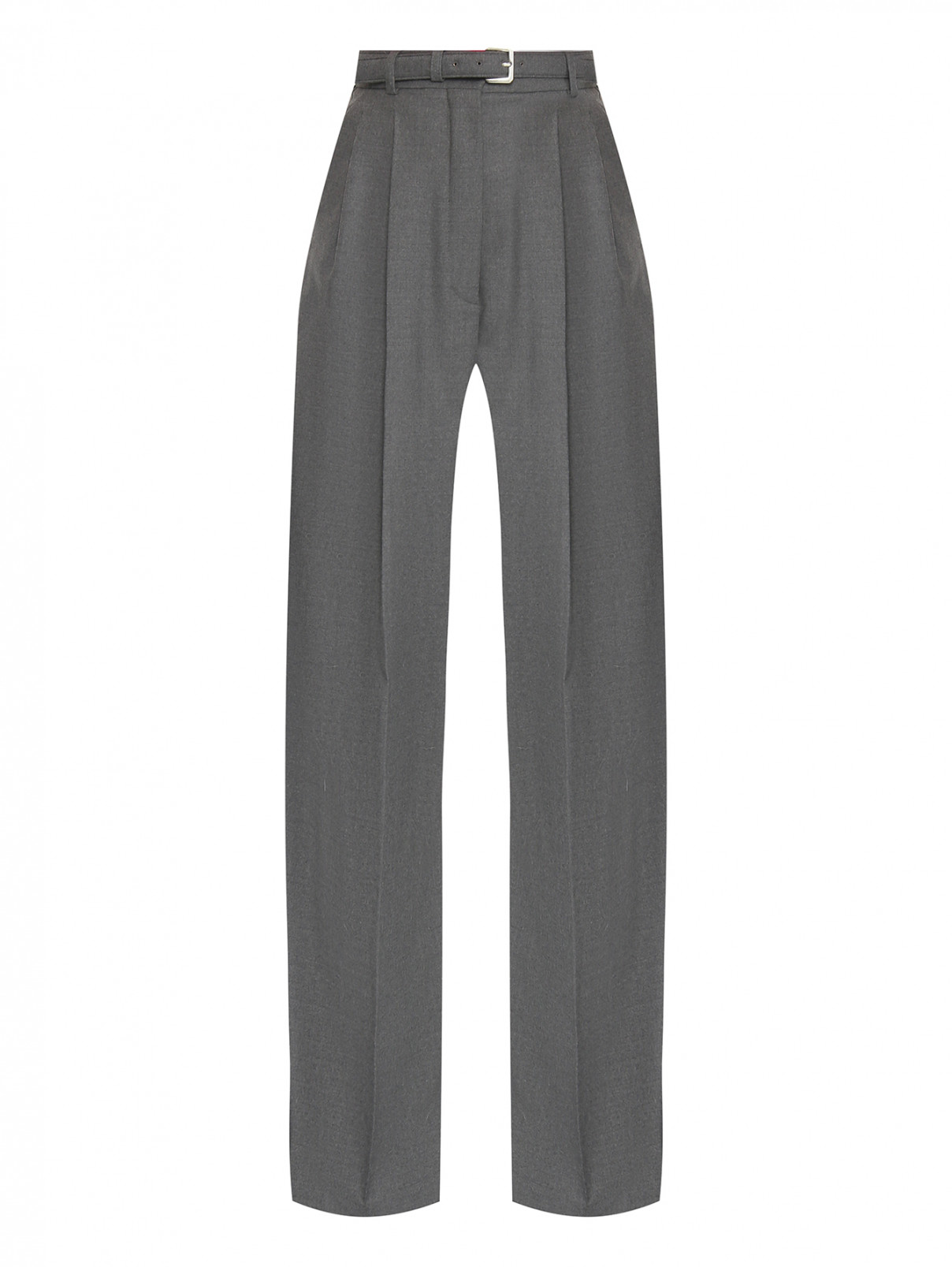 Широкие брюки из шерсти Sportmax  –  Общий вид  – Цвет:  Серый