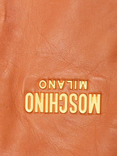 Перчатки из гладкой кожи с логотипом - Деталь