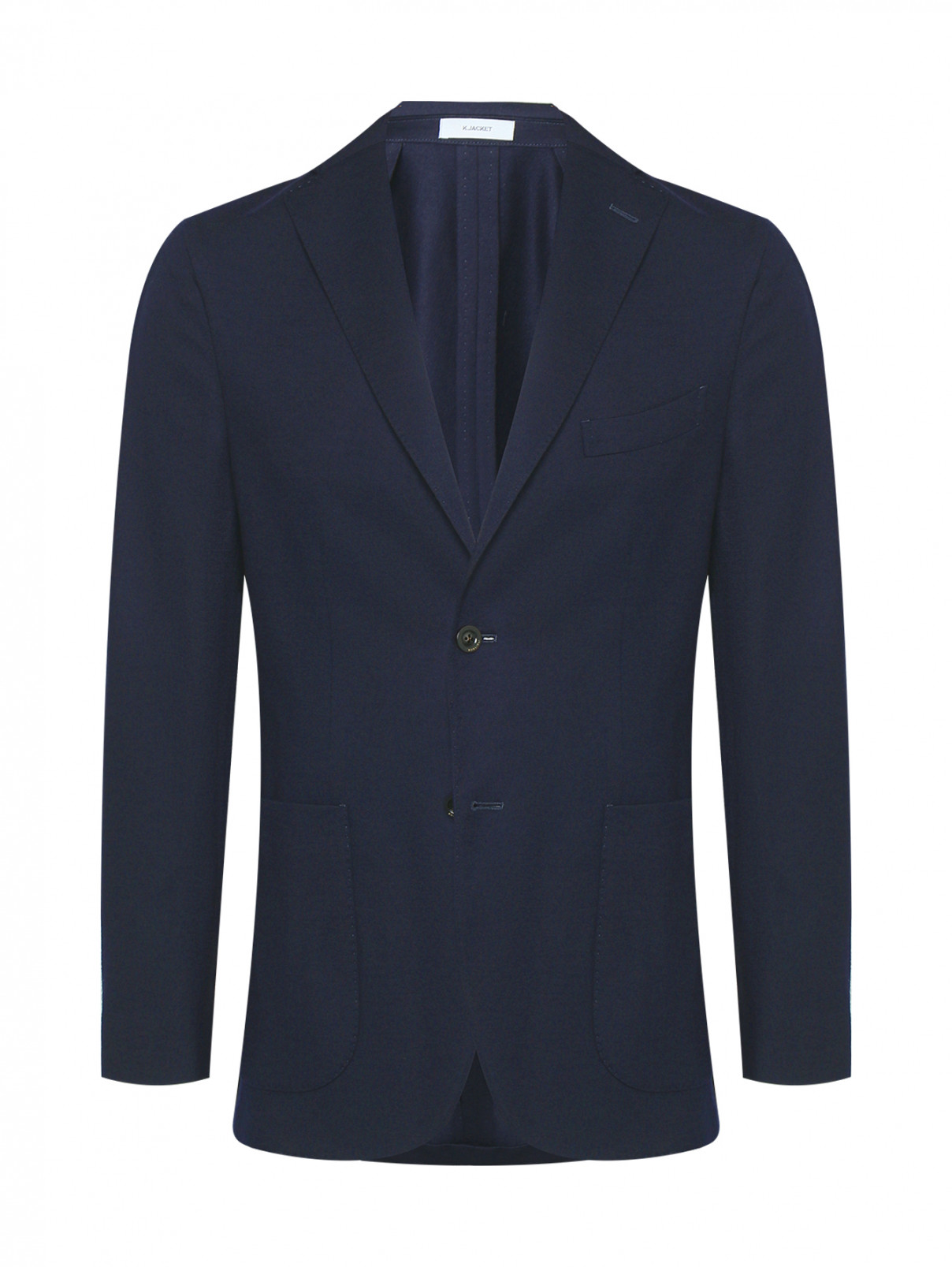 Однобортный пиджак из смешанной шерсти Boglioli  –  Общий вид  – Цвет:  Синий
