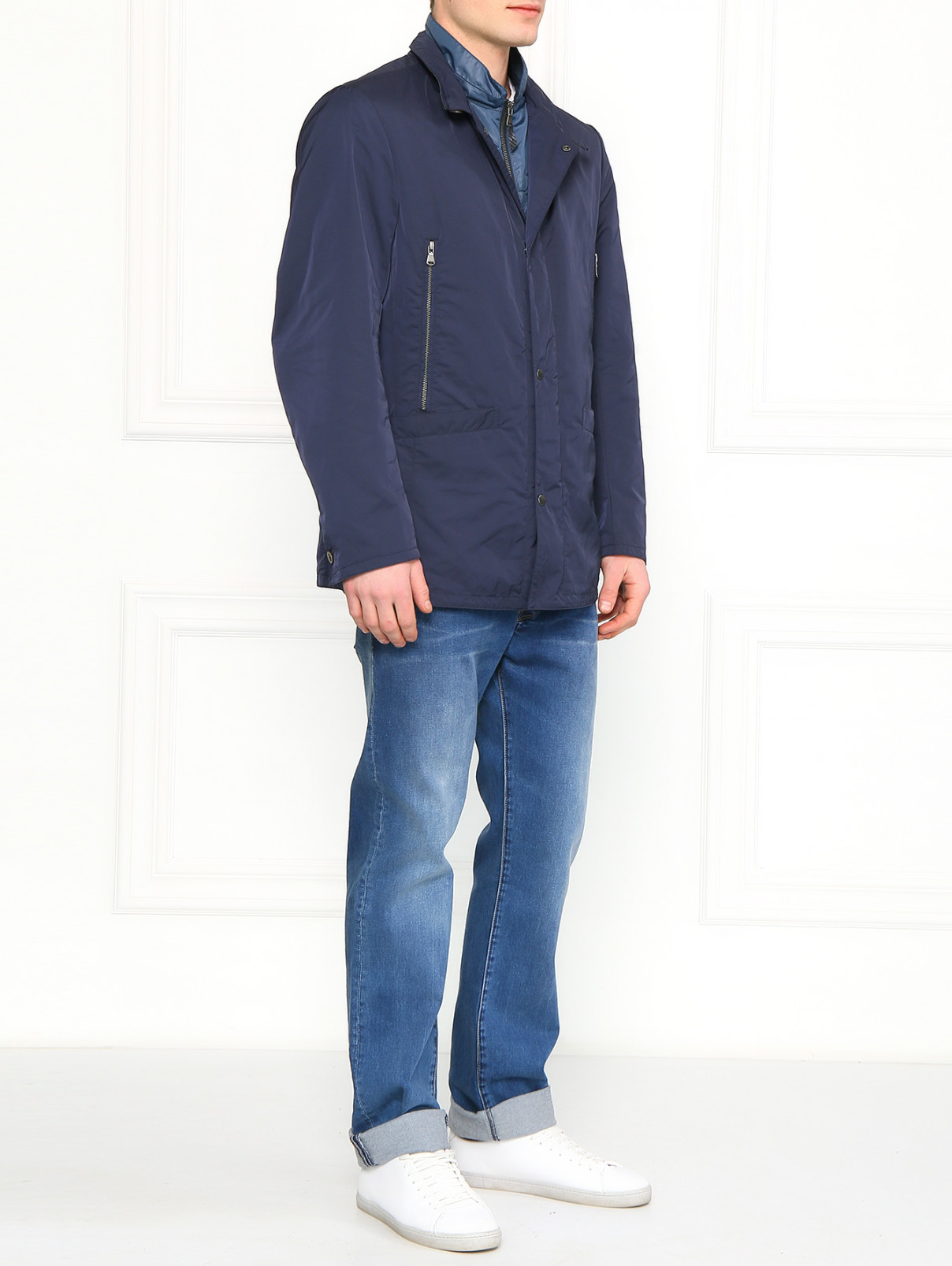 Куртка карманами на молнии Gimo'S  –  Модель Общий вид  – Цвет:  Синий