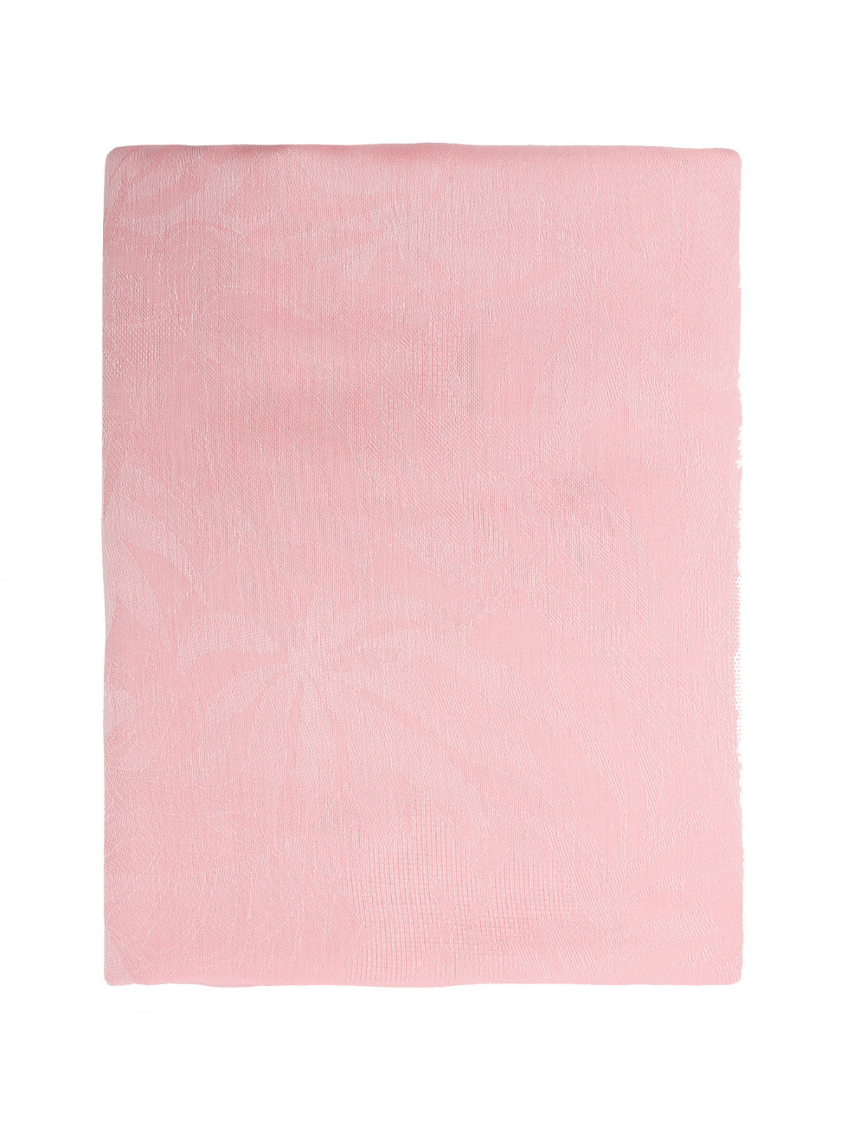 Палантин из льна с бахромой Weekend Max Mara  –  Общий вид  – Цвет:  Розовый
