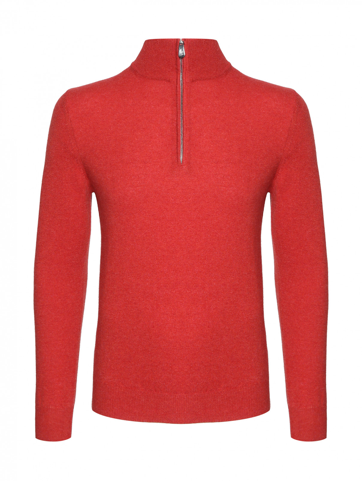 Джемпер из кашемира на молнии Piacenza Cashmere  –  Общий вид  – Цвет:  Красный