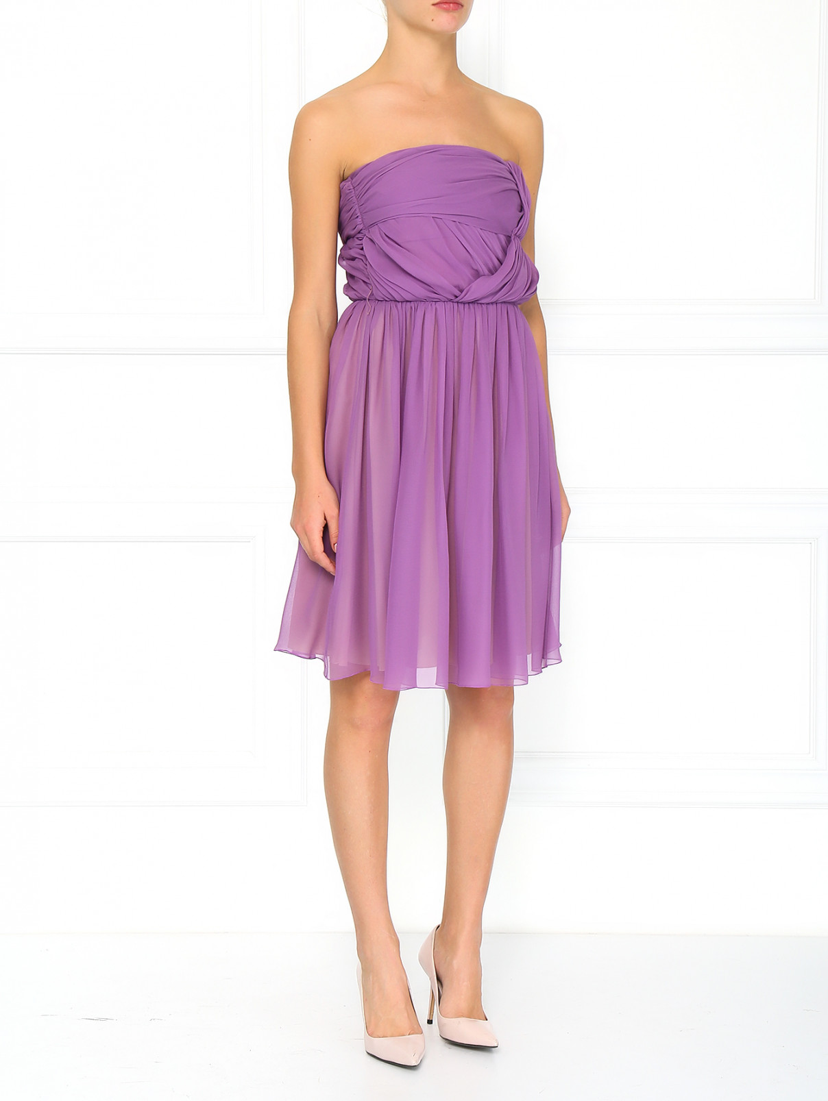 Шелковое платье с корсетом Iceberg  –  Модель Общий вид  – Цвет:  Фиолетовый