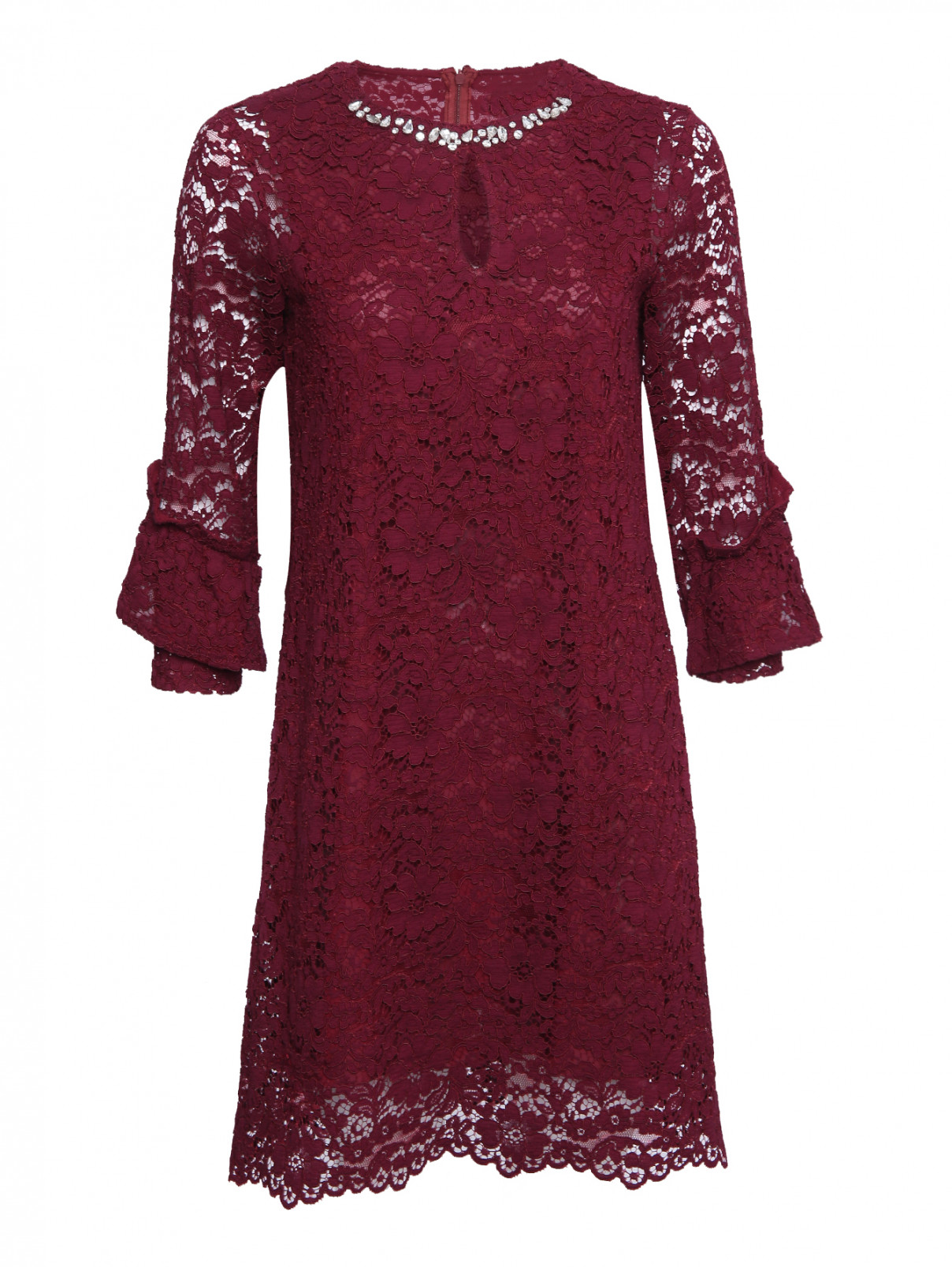 Платье из кружева с кристаллами Blugirl  –  Общий вид  – Цвет:  Фиолетовый