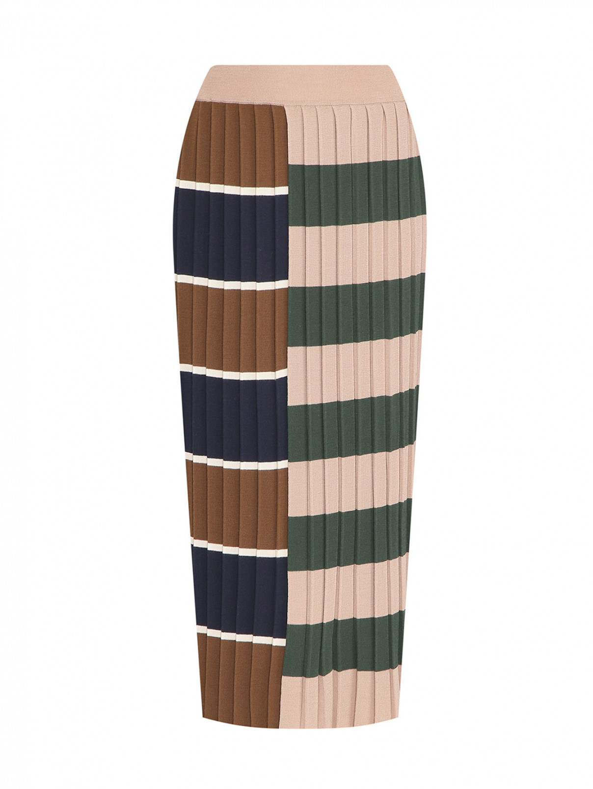 Трикотажная юбка-миди на резинке Weekend Max Mara  –  Общий вид  – Цвет:  Мультиколор