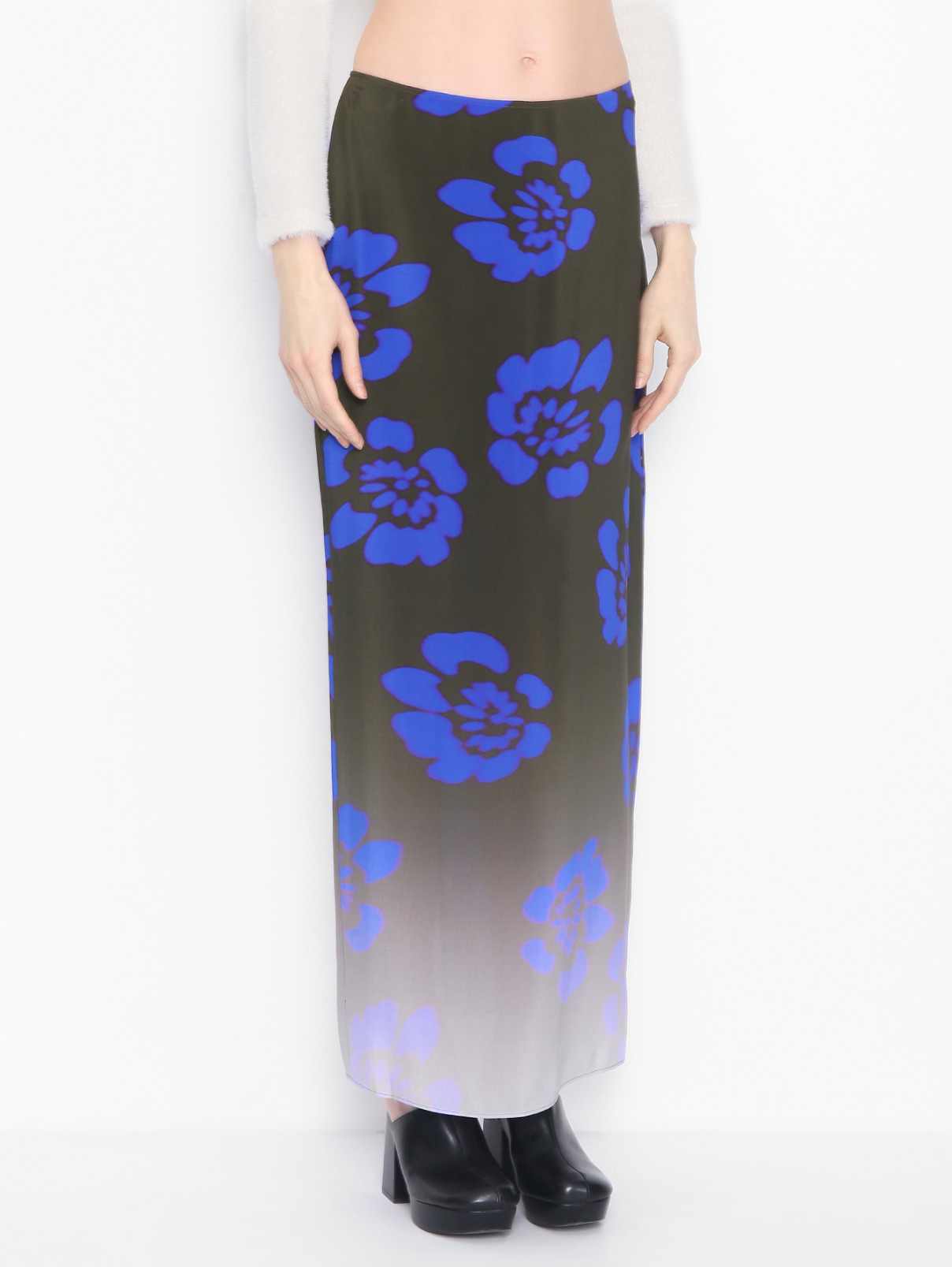 Юбка из шелка с цветочным узором Nina Ricci  –  МодельВерхНиз  – Цвет:  Узор