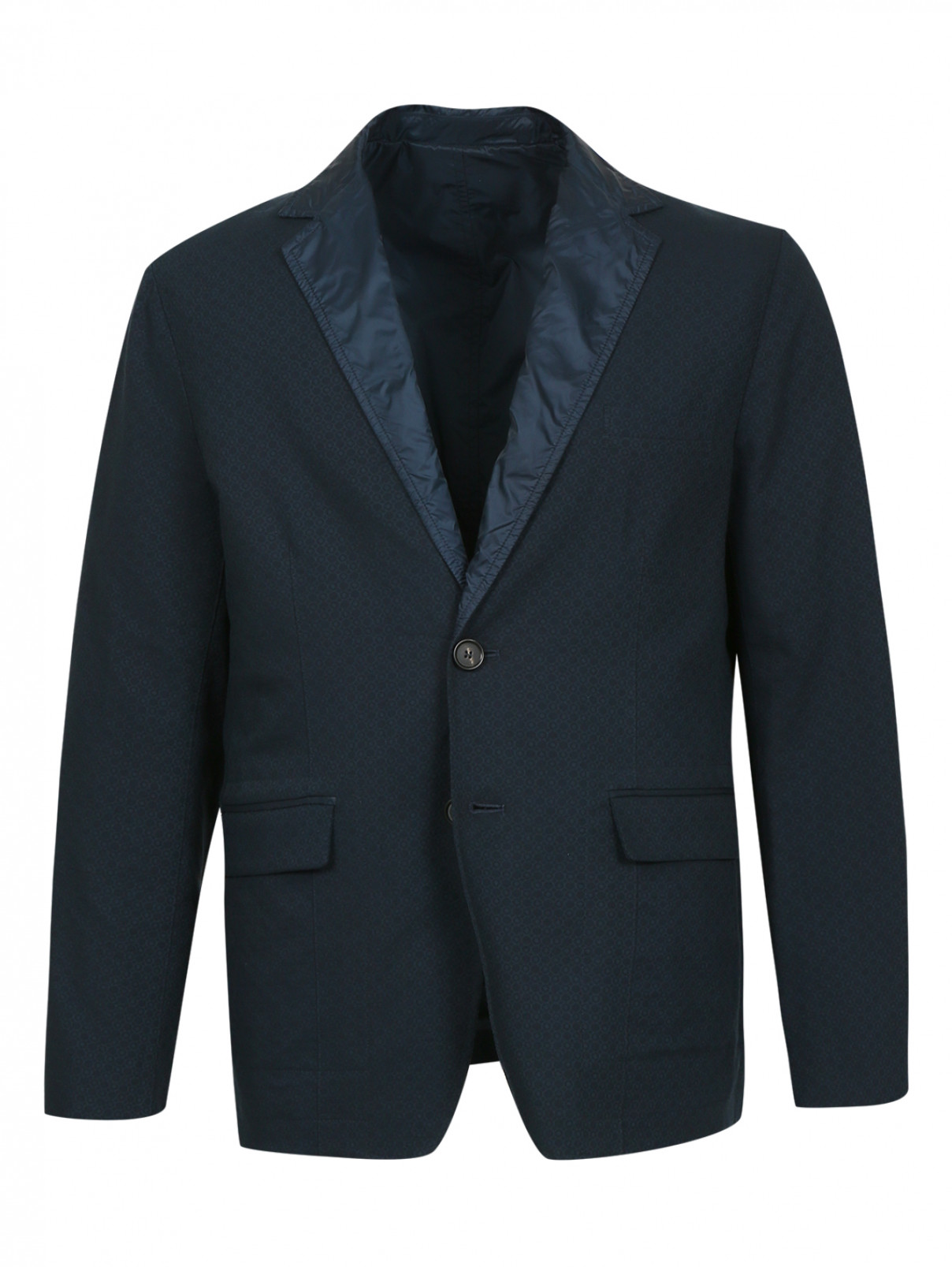 Пиджак из хлопка с узором Antonio Marras  –  Общий вид  – Цвет:  Синий