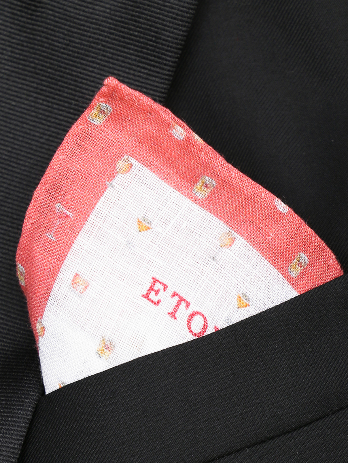 Карманный платок из льна с узором Eton  –  МодельВерхНиз  – Цвет:  Белый