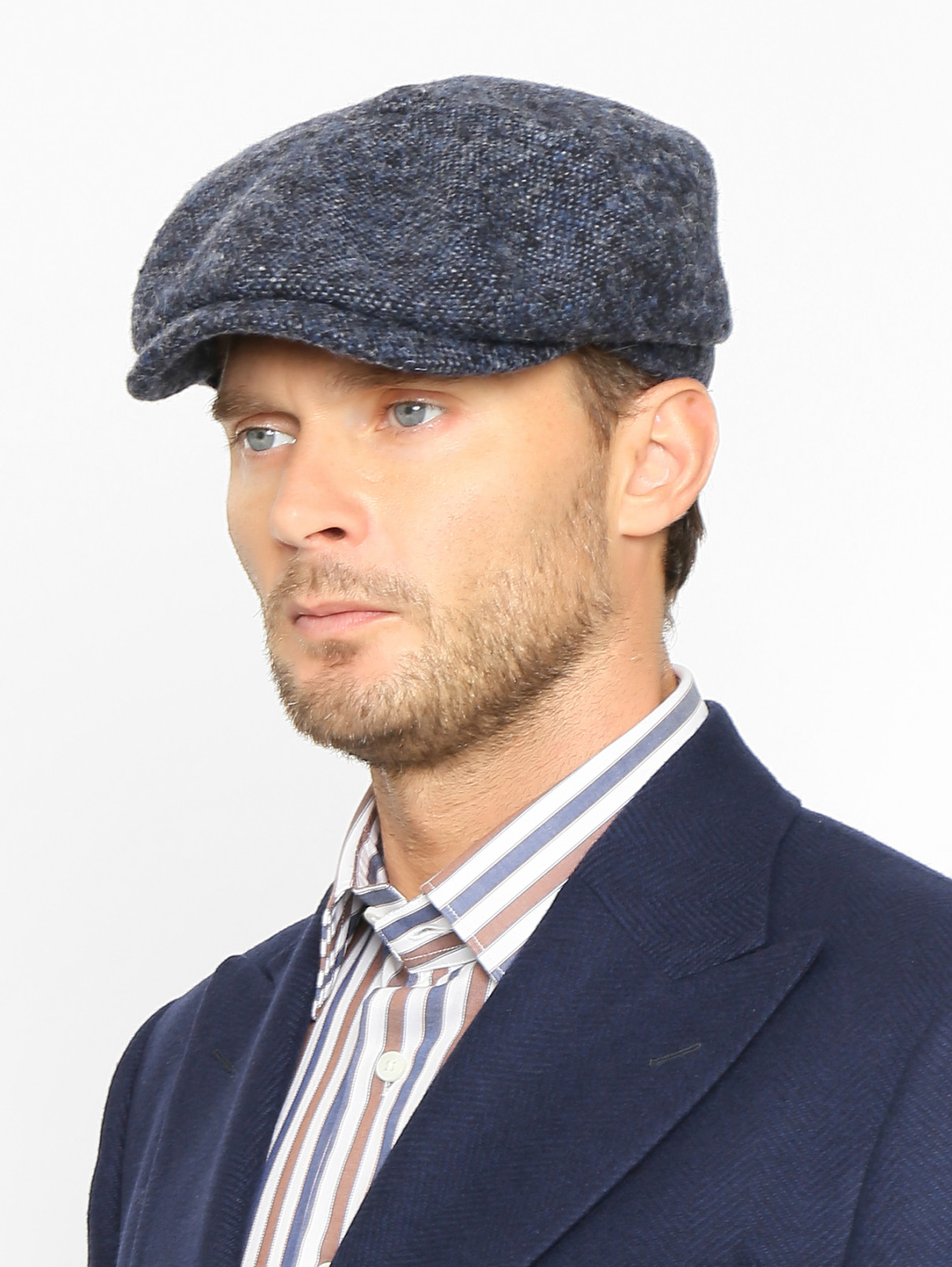 Кепка из шерсти с узором Stetson  –  МодельОбщийВид  – Цвет:  Синий