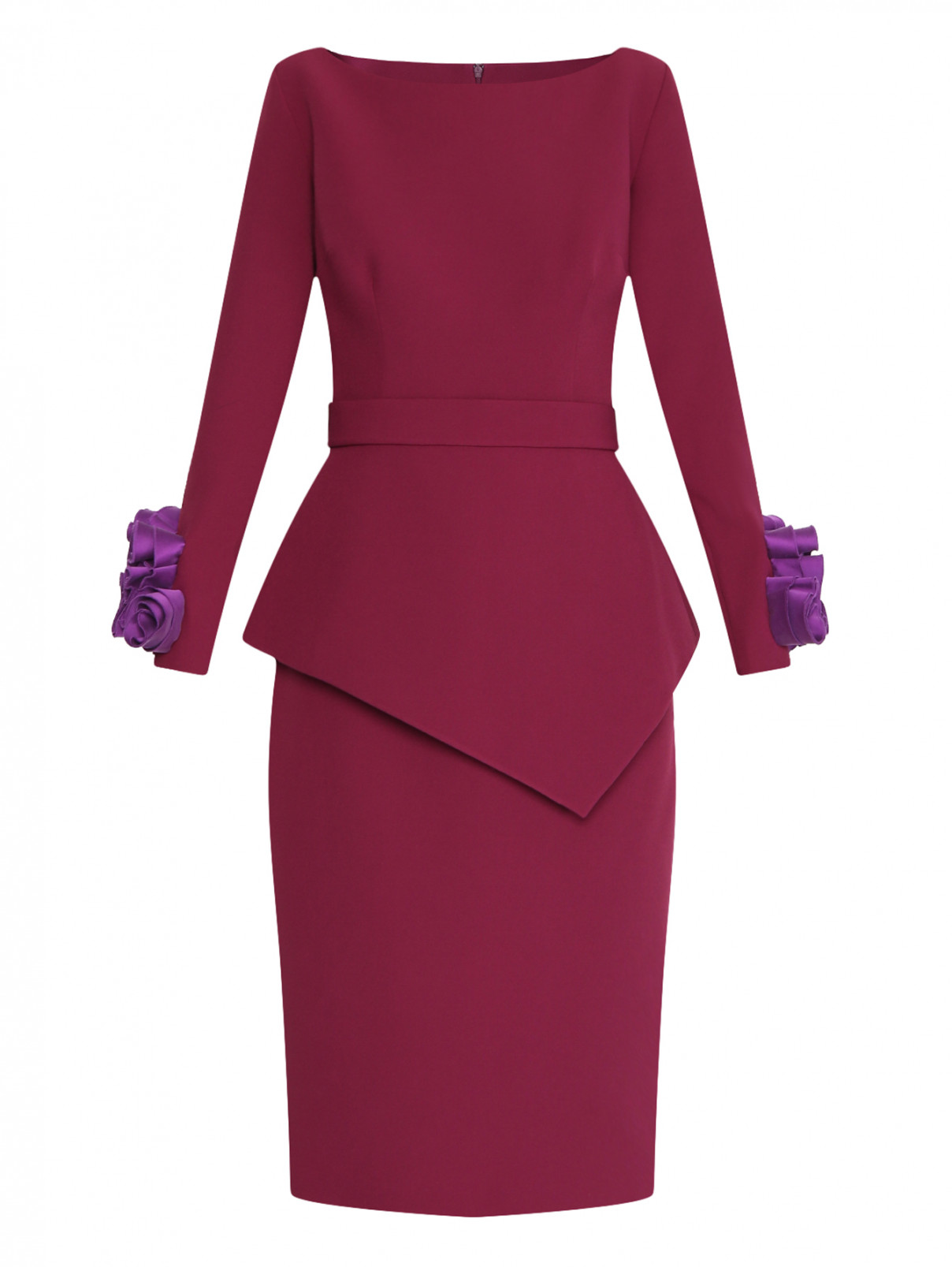 Платье-футляр с баской Safiyaa  –  Общий вид  – Цвет:  Фиолетовый