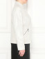 Кожаный жакет с перфорацией с боковыми карманами Marina Rinaldi  –  Модель Верх-Низ