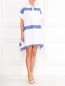 Свободное платье-мини из хлопка с узором "полоска" Isola Marras  –  Модель Верх-Низ
