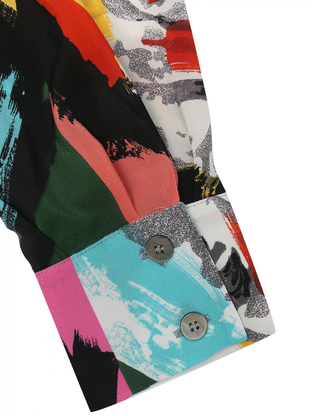 Блуза из шелка с узором Marina Rinaldi  –  Деталь1  – Цвет:  Мультиколор