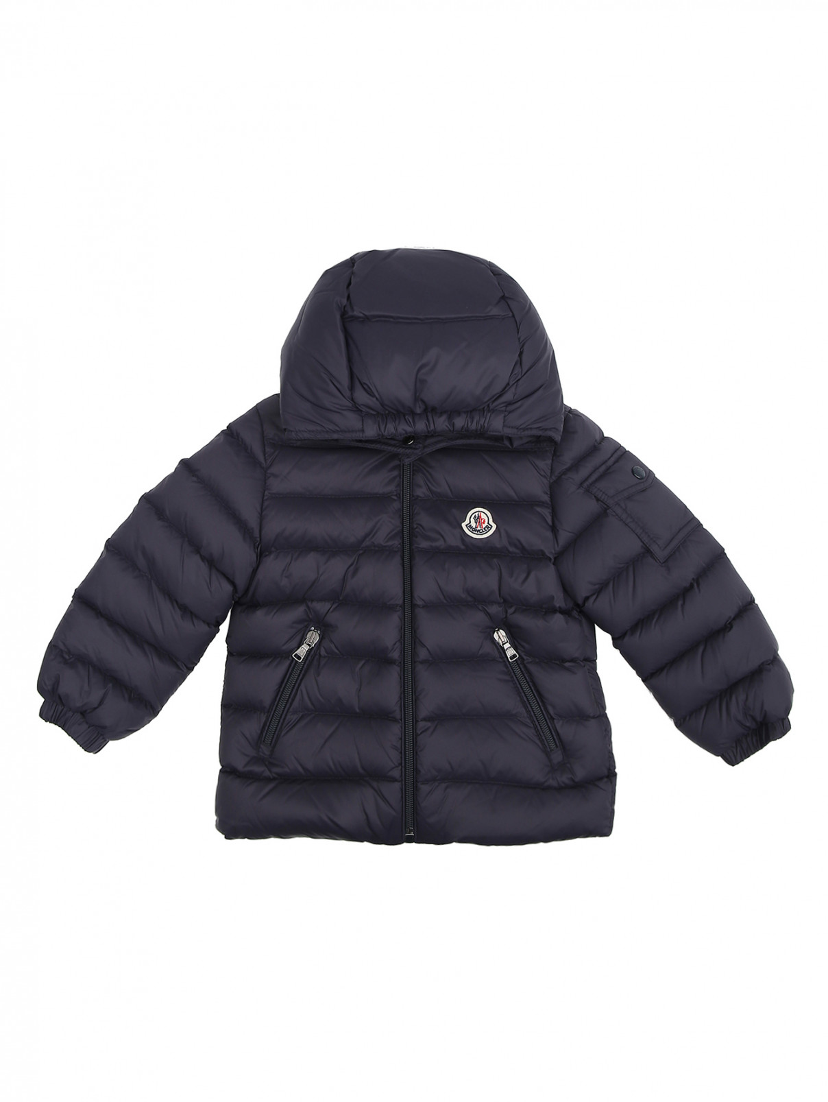 Однотонная стеганая куртка Moncler  –  Общий вид  – Цвет:  Синий