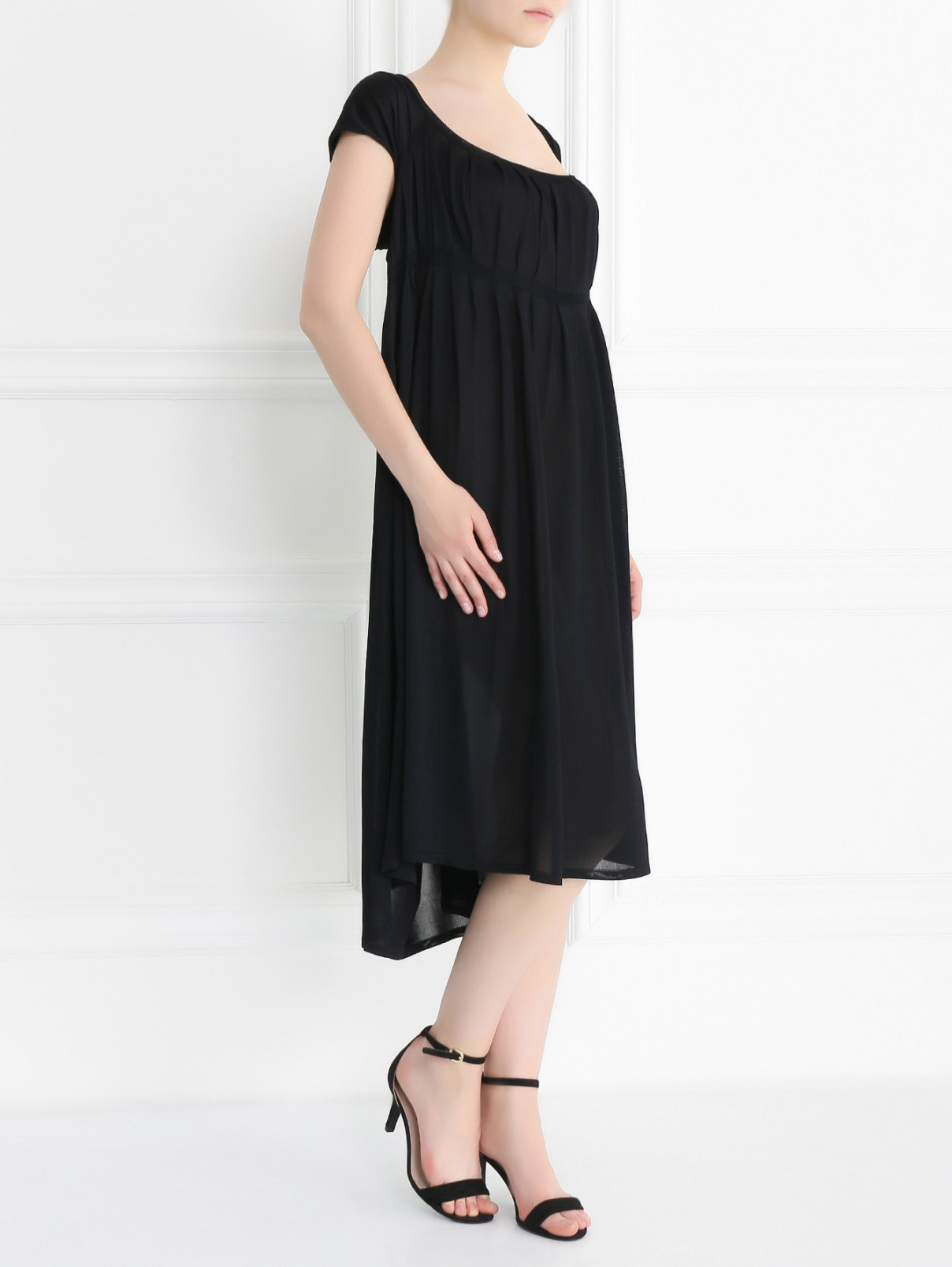 Платье прямого кроя без рукавов Mariella Burani  –  Модель Общий вид  – Цвет:  Черный