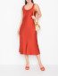 Атласное платье минималистичного кроя Marina Rinaldi  –  МодельОбщийВид