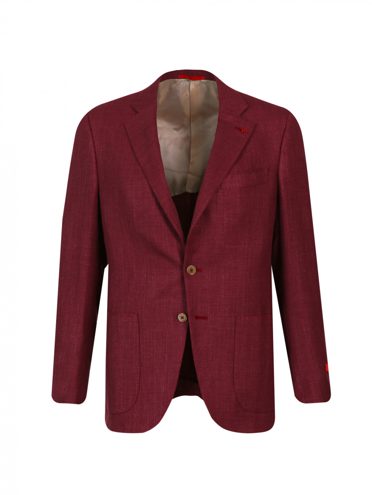 Пиджак из смешанной шерсти Isaia  –  Общий вид  – Цвет:  Красный