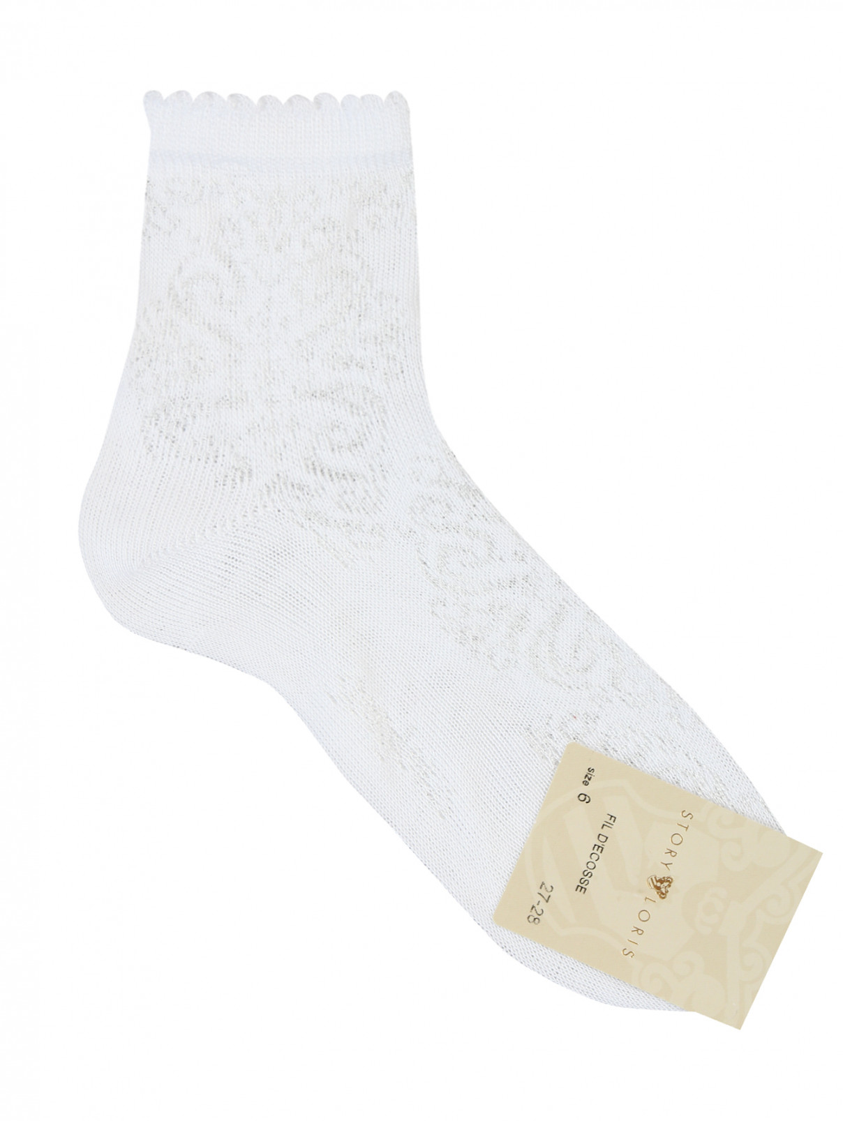 Ажурные носки из смешанного хлопка Story Loris  –  Общий вид  – Цвет:  Белый