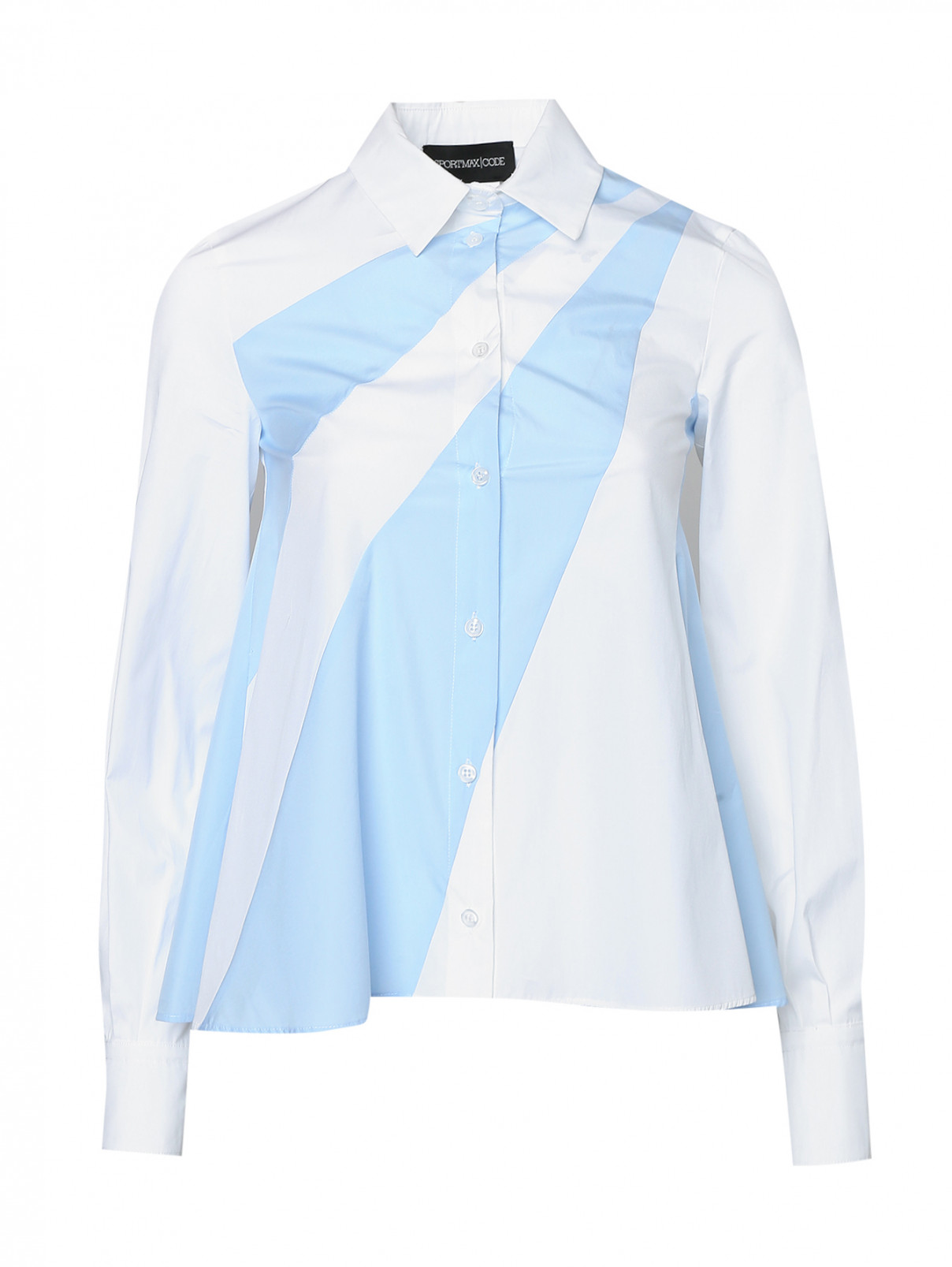 Рубашка из хлопка с акцентом на талии Sportmax  –  Общий вид  – Цвет:  Белый
