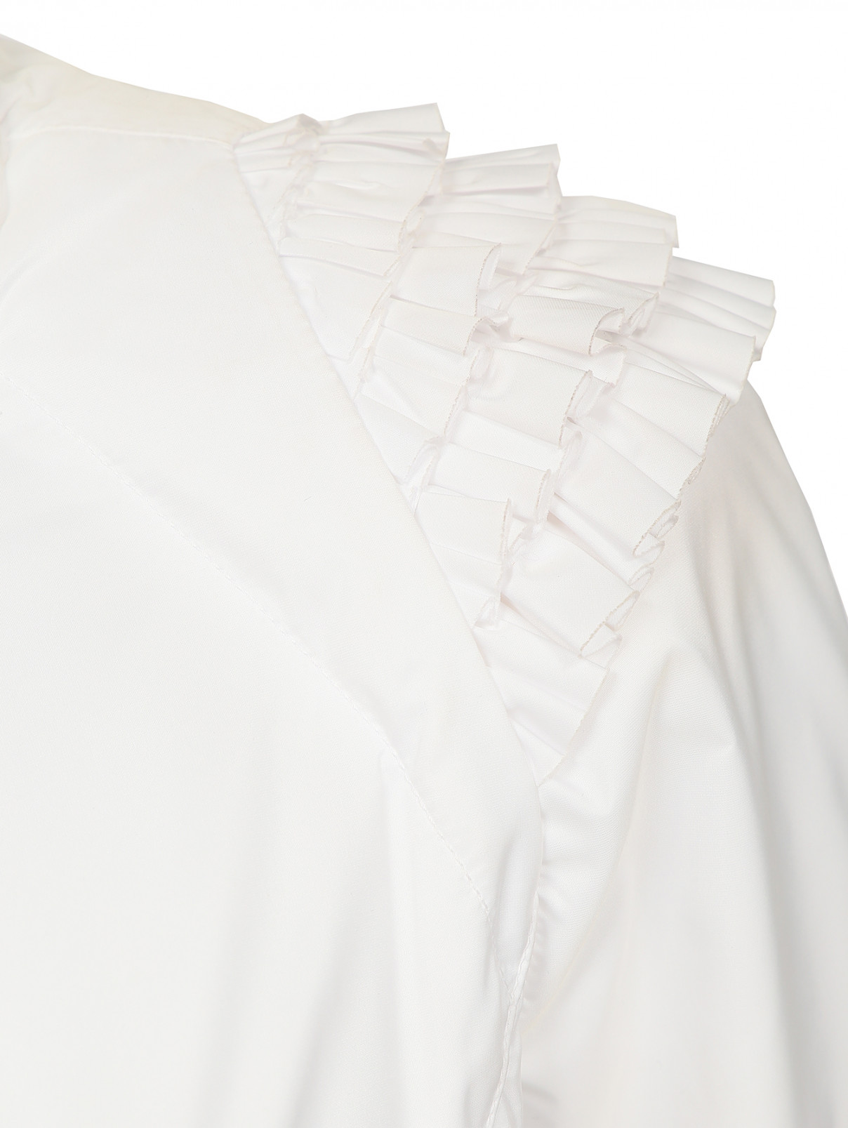 Плащ с декоративными рюшами Ermanno Scervino  –  Деталь  – Цвет:  Белый