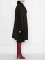 Пальто из шерсти, декорированное мехом норки Marina Rinaldi  –  МодельВерхНиз2