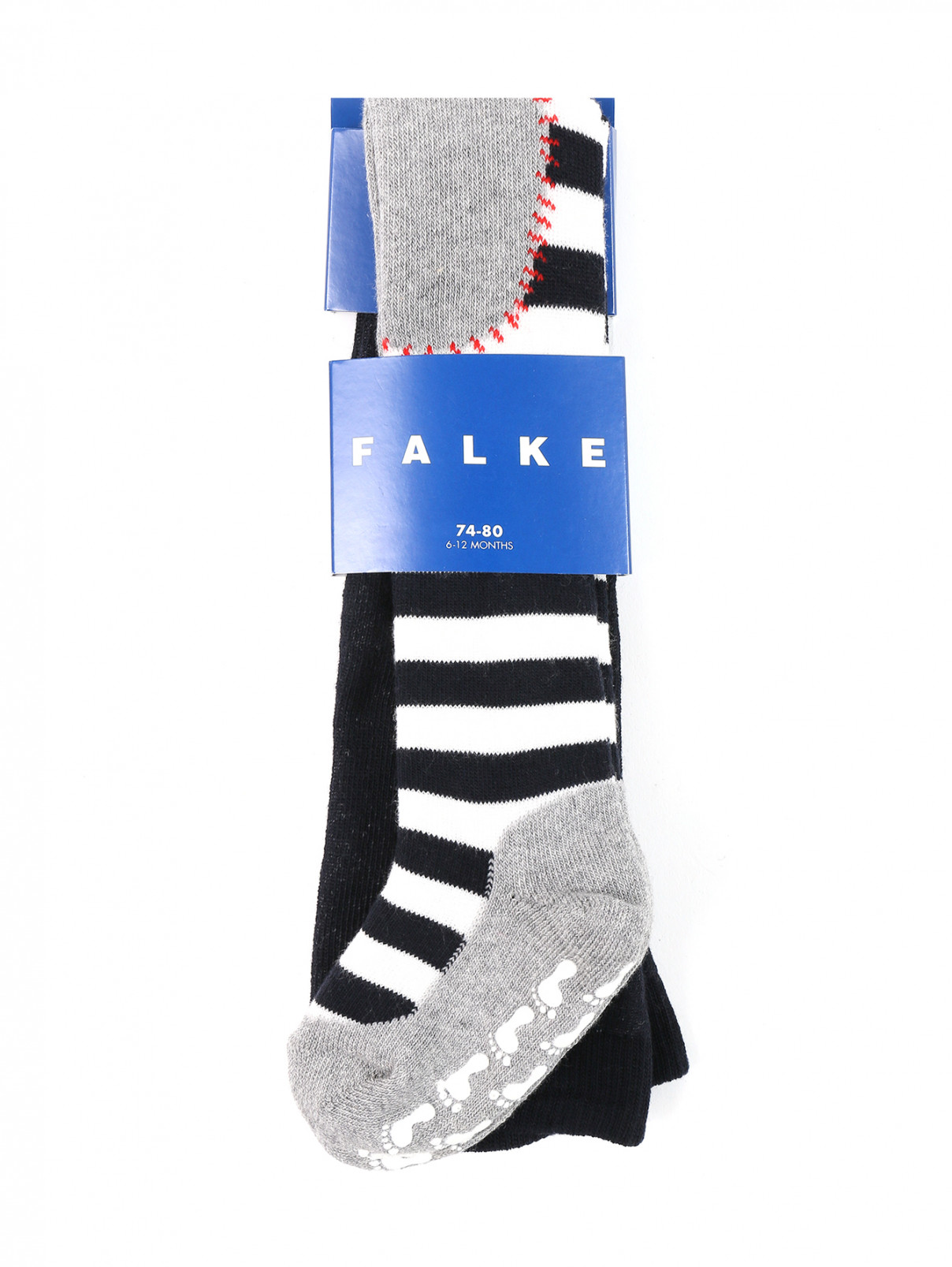 Теплые колготки из хлопка в полоску Falke  –  Общий вид  – Цвет:  Черный