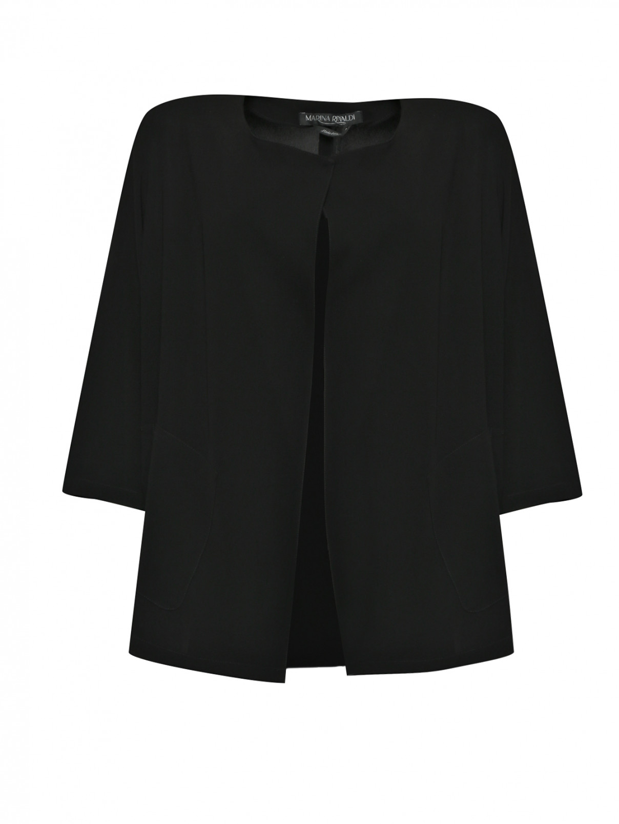 Жакет с накладными карманами Marina Rinaldi  –  Общий вид  – Цвет:  Черный
