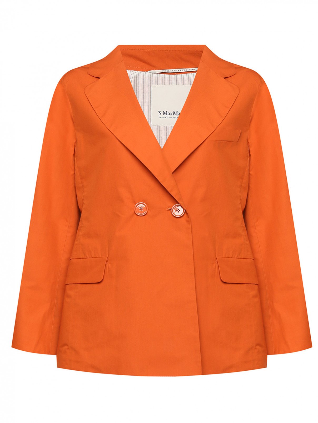 Жакет из хлопка с карманами Max Mara  –  Общий вид  – Цвет:  Оранжевый