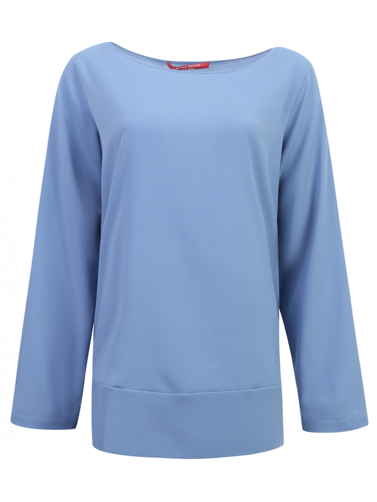 Блуза из полиэстера свободного кроя Marina Sport  –  Общий вид  – Цвет:  Синий
