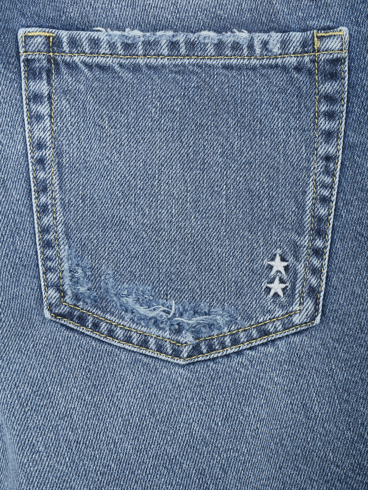 Джинсы из хлопка с потертостями Icon Denim La  –  Деталь  – Цвет:  Синий