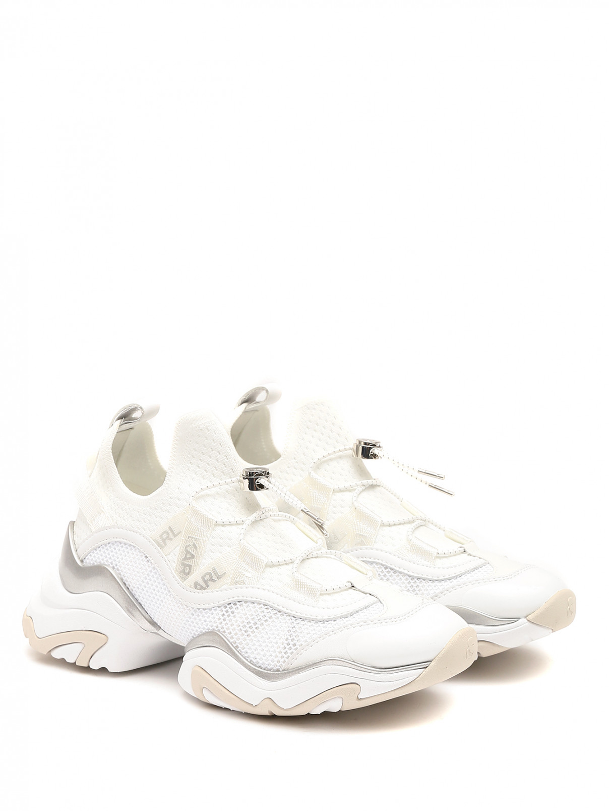 Кроссовки на массивной подошве Karl Lagerfeld  –  Общий вид  – Цвет:  Белый