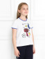 Хлопковая футболка с аппликацией MiMiSol  –  МодельВерхНиз