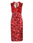 Платье из шелка и хлопка с цветочным узором Moschino  –  Общий вид