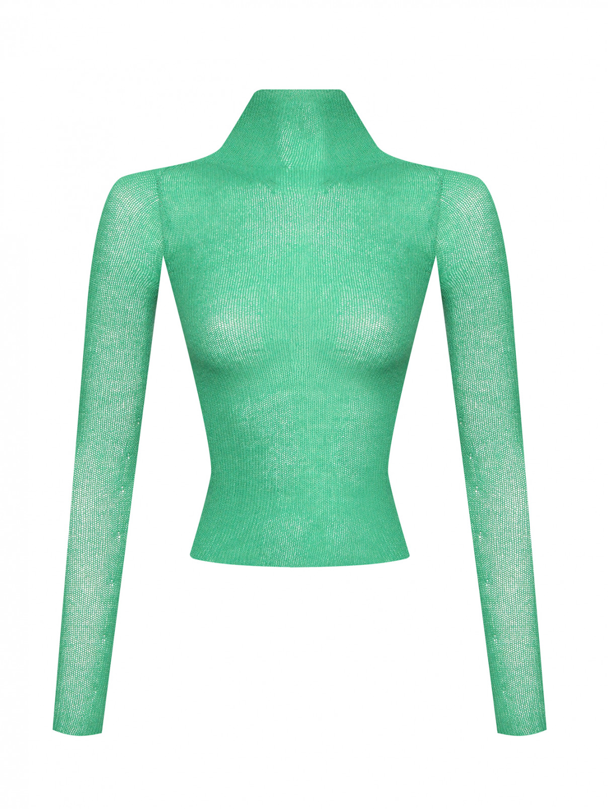 Однотонная водолазка из шерсти и кашемира Philosophy di Lorenzo Serafini  –  Общий вид  – Цвет:  Зеленый