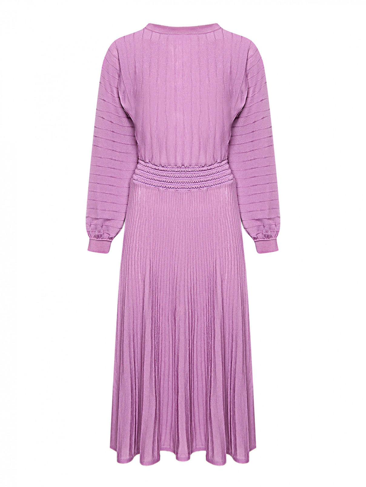 Трикотажное платье-миди из шерсти Moschino Boutique  –  Общий вид  – Цвет:  Фиолетовый
