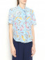 Блуза из шелка с узором Moschino Boutique  –  МодельВерхНиз