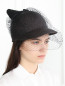 Шляпа из соломы с декоративной сеткой Federica Moretti  –  МодельОбщийВид